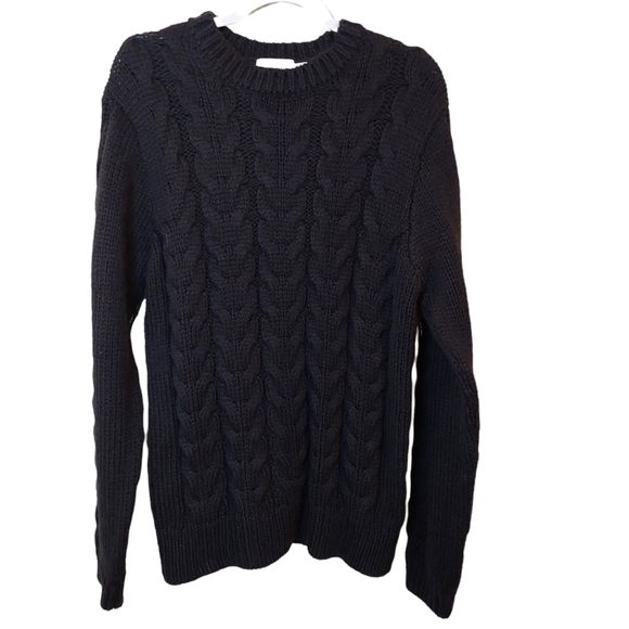 𝅺TOPMAN LADIES CABLE KNIT LONG SLEEVE SWEATER- size L - Picture 1 of 4